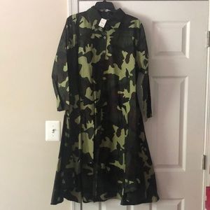 High low camouflage dress. One size. New w/ tags.